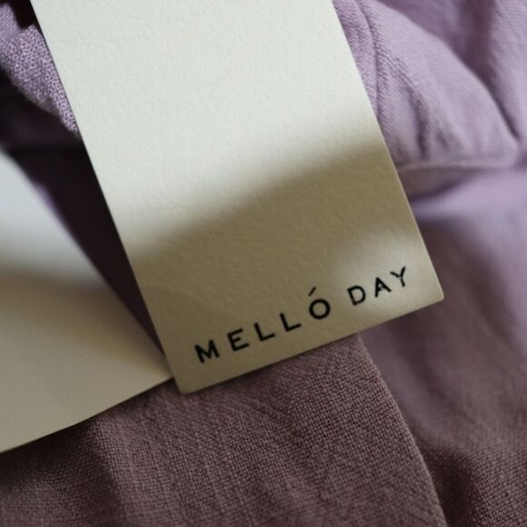 Mello Day Lavender Button Front Long Sleeve Belted Maxi Dress NWT Large - Picture 16 of 16